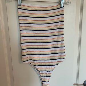 Pacsun Rainbow Stripe Strapless Bodysuit